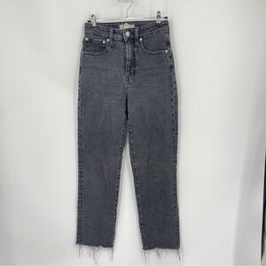 Madewell Curvy Perfect Vintage Straight Jeans Size 24 Fray Hem High Rise NF155